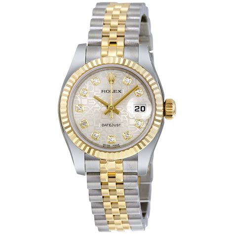 rolex lady datejust silver bracelet